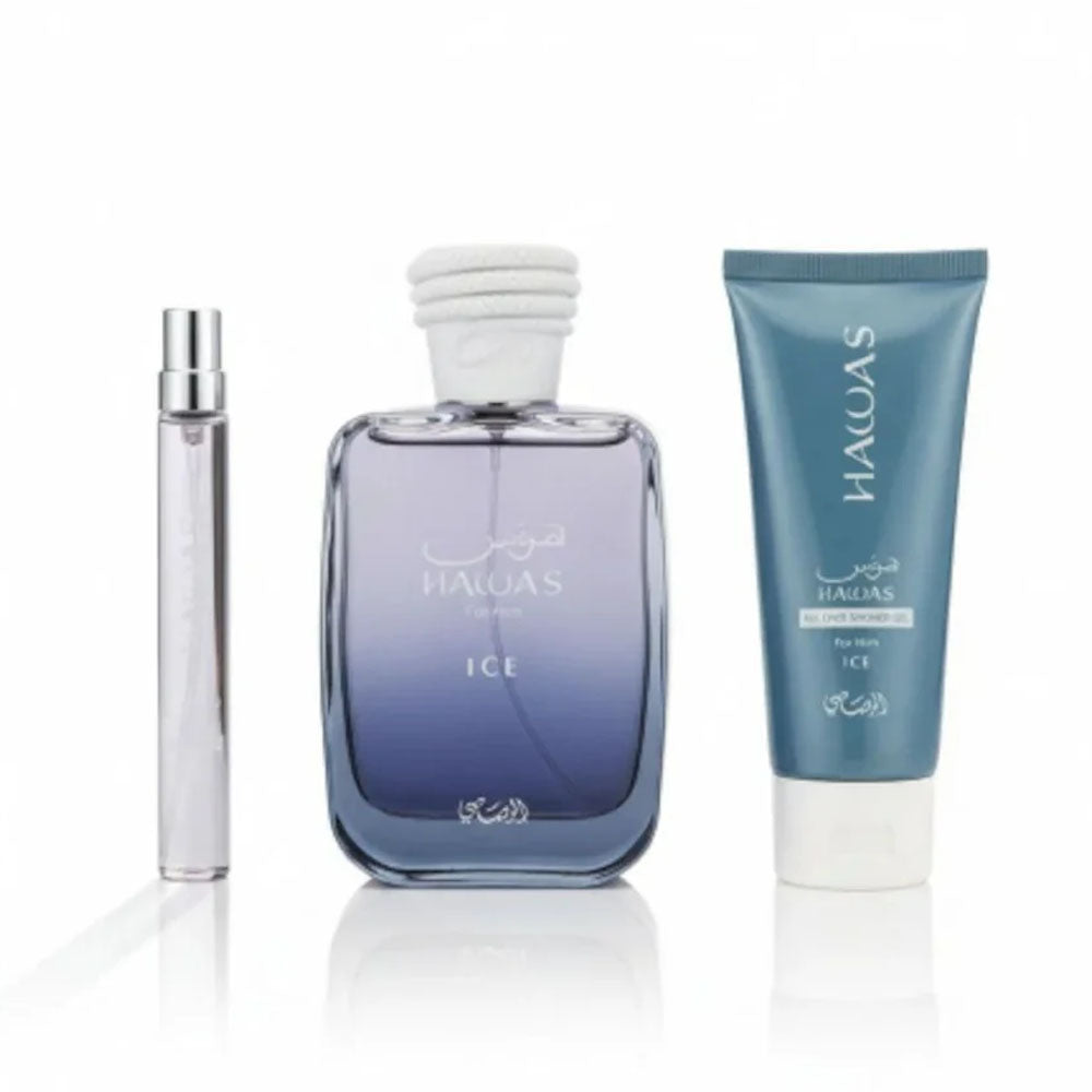 Rasasi Hawas Ice Eau De Parfum For Men 3pc Set