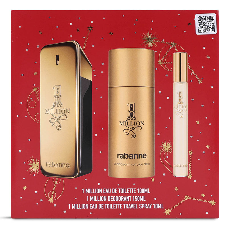 Rabanne 1 Million Eau De Toilette For Men 3pcs Set For Men