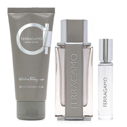 Salvatore Ferragamo Bright Leather Eau De Toilette Gift Set For Men